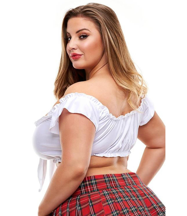School Girl White Tie Top 208X Queen