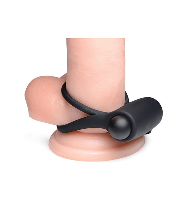 Bang! Vibrating Cock Ring & Bullet with Remote Control Black