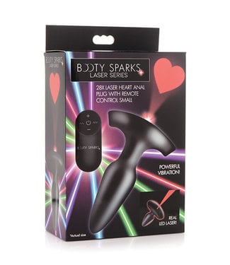 Booty Sparks Laser Heart Anal Plug with Remote Small