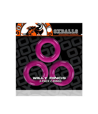 Oxballs Willy Rings Cockrings Hot Pink 3pk