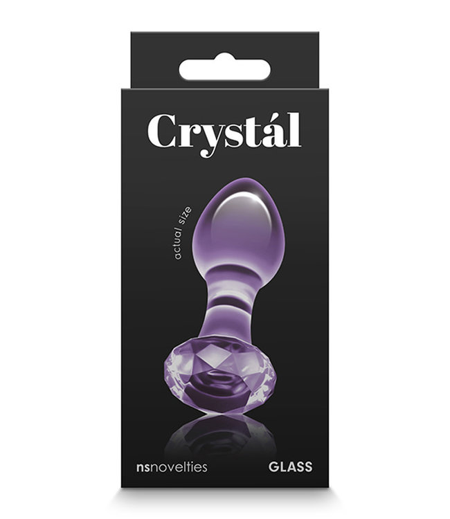 Crystal Gem Glass Anal Plug Purple