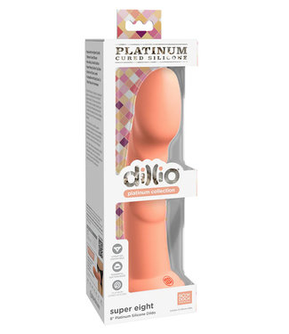 Dillio Platinum Super Eight Silicone Dildo Peach 8in