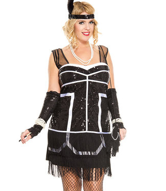 Plus 1920s Flapper Fever Costume 70596Q