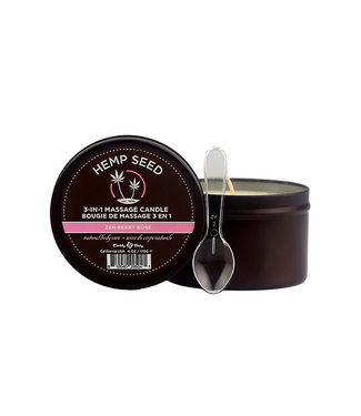 Earthly Body Hemp Seed 3-in-1 Massage Candle Zen Berry Rose 6oz