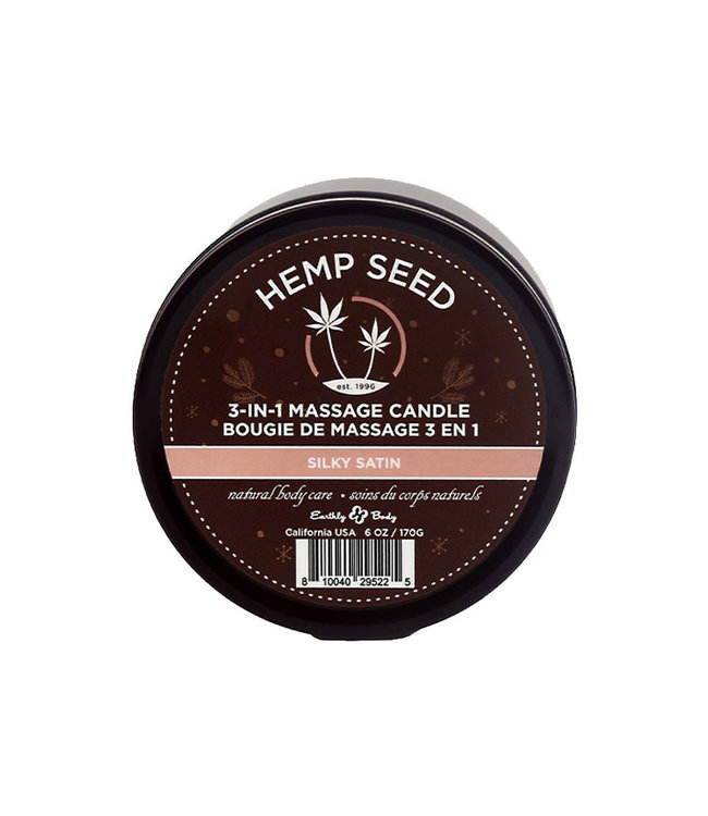 Earthly Body Hemp Seed 3-in-1 Massage Candle Silky Satin 6oz