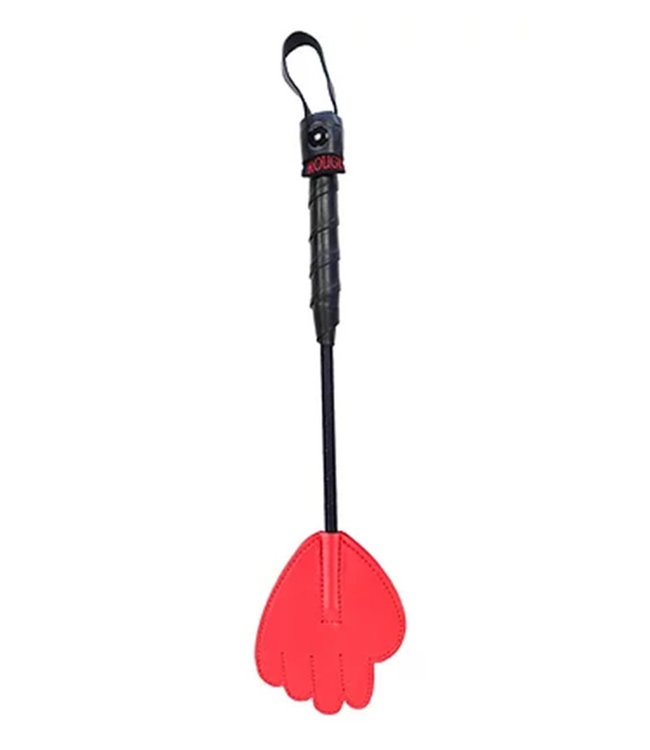 Rouge Mini Leather Hand Riding Crop Red