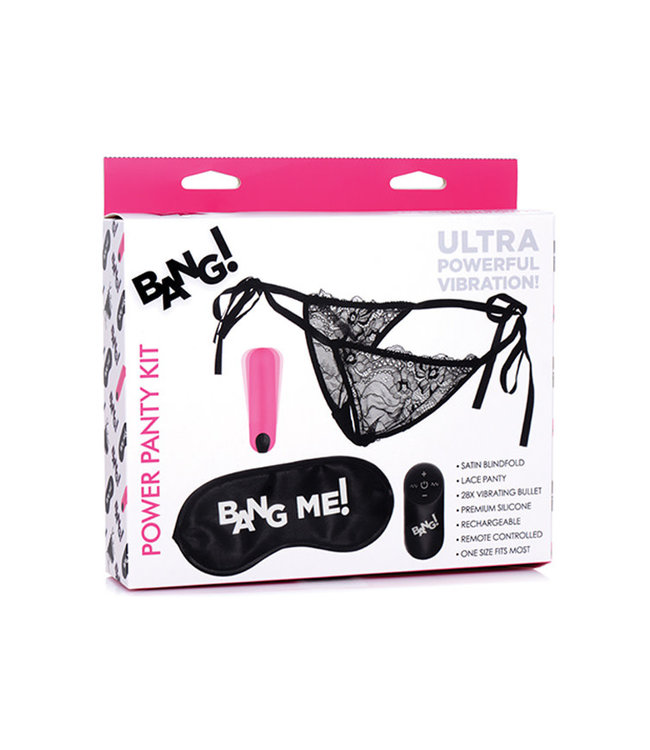 Bang! Power Panty & Blindfold Kit Pink