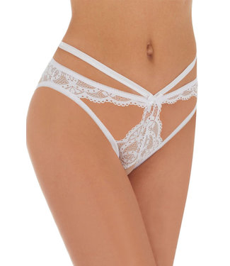 White Lace Crotchless Panty 10835