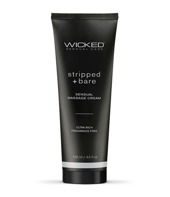 Wicked Stripped + Bare Unscented Sensual Massage Cream 4oz