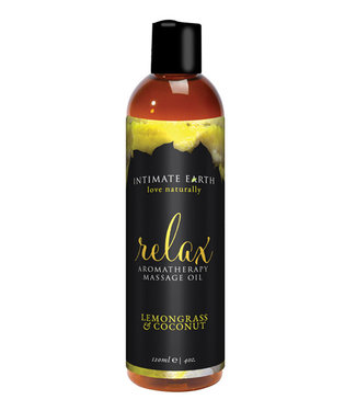 Intimate Earth Relaxing Massage Oil Coconut & Lemongrass 4oz