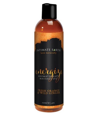 Intimate Earth Energizing Massage Oil Orange & Ginger 4oz