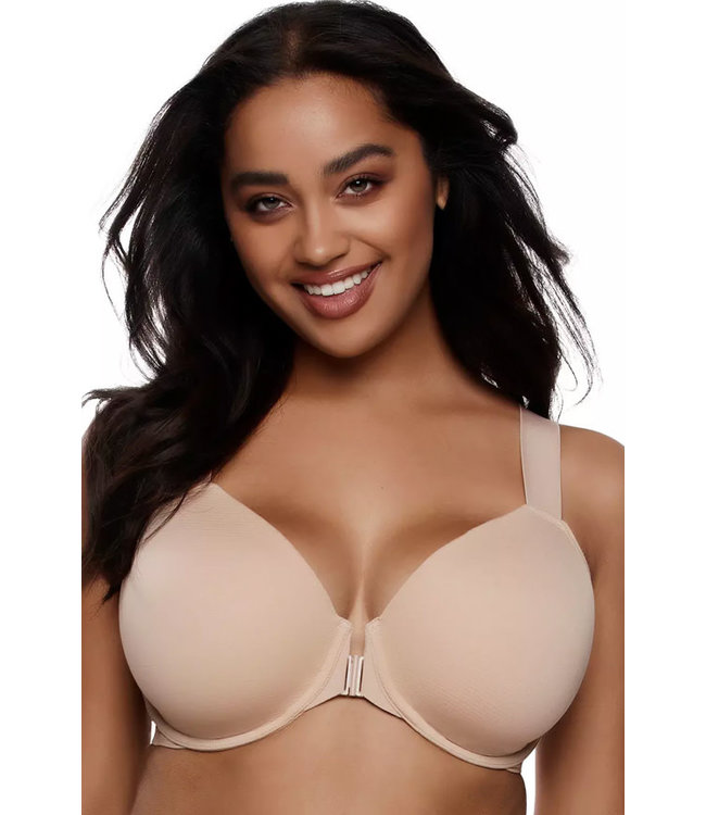 Paramour by Felina | Angie Front Close Minimizer Bra (36C, Warm Neutral)