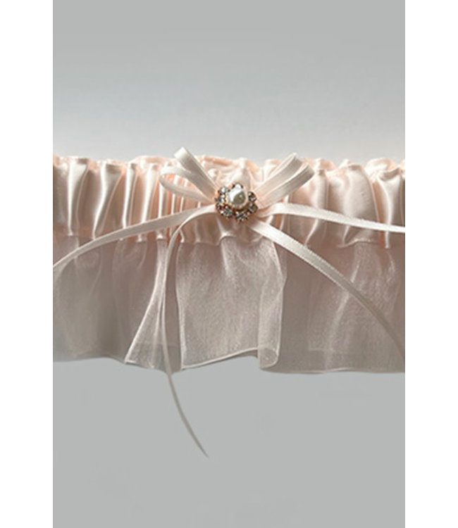 Blush Tulle Rhinestone Garter G-BLUSH/4-3