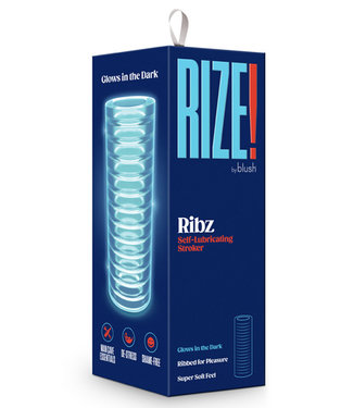 RIZE! Ribz Glow in the Dark Self-Lubricating Stroker Clear