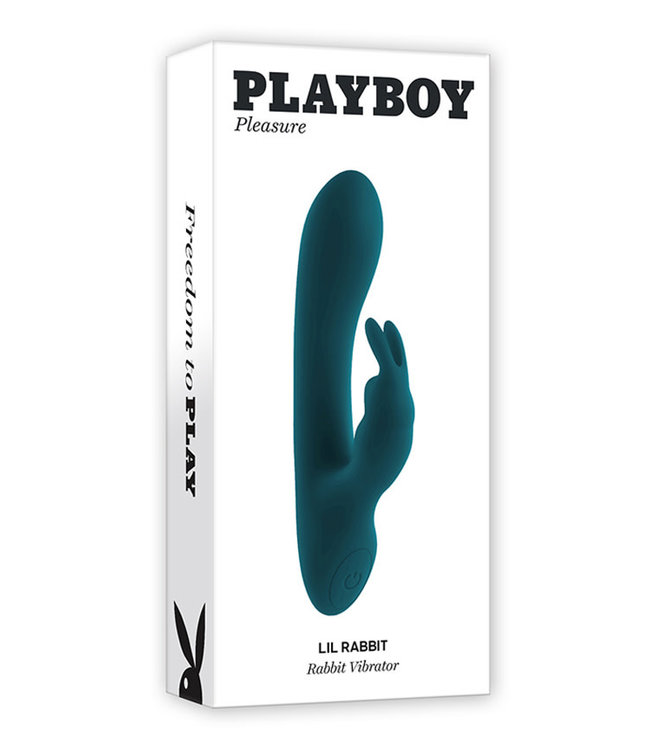 Playboy Lil Rabbit Rechargeable Silicone Dual Stimulation Vibrator Deep Teal