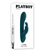 Playboy Lil Rabbit Rechargeable Silicone Dual Stimulation Vibrator Deep Teal