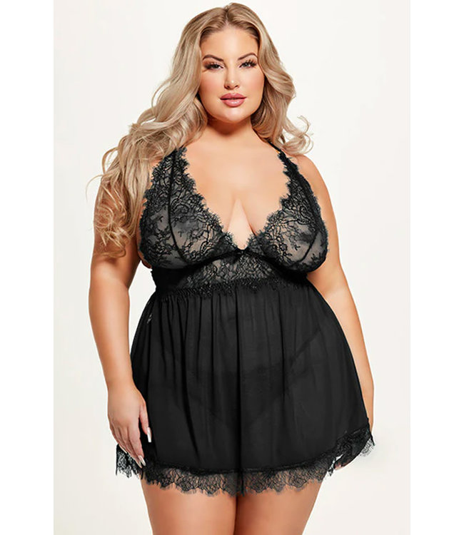 Meena Plus Black Babydoll HD00205A