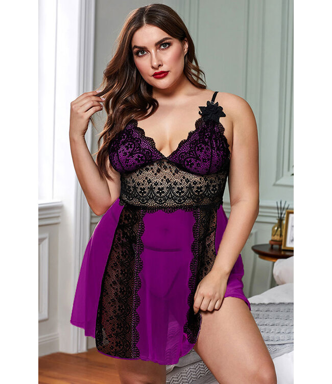 Celia Plus Purple Babydoll LC31319