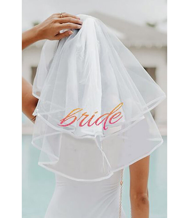 Glitterati Bride Veil Rose Gold/White