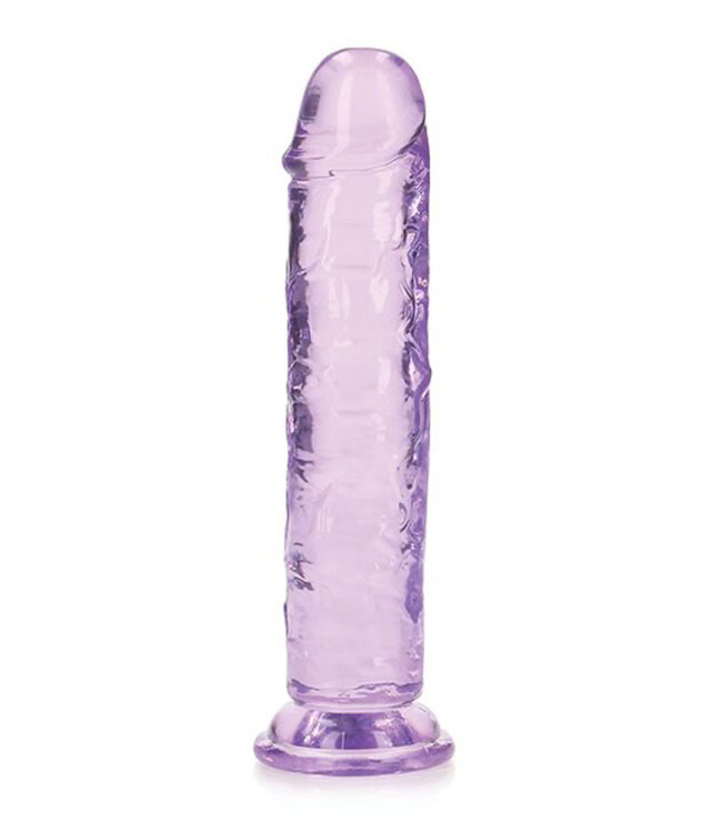 Shots RealRock Crystal Clear 7" Straight Dildo w/Suction Cup Purple