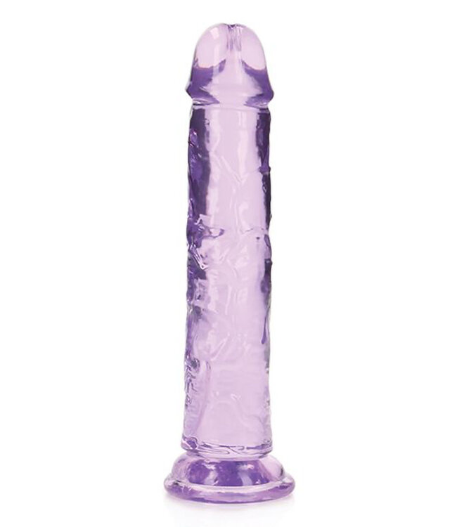 Shots RealRock Crystal Clear 7" Straight Dildo w/Suction Cup Purple
