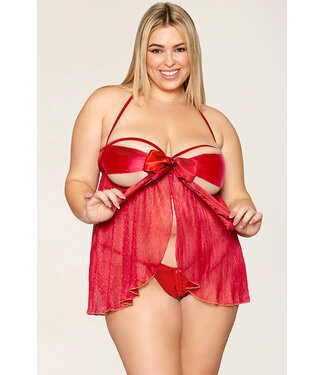 Zoey Plus Red Babydoll 13088X