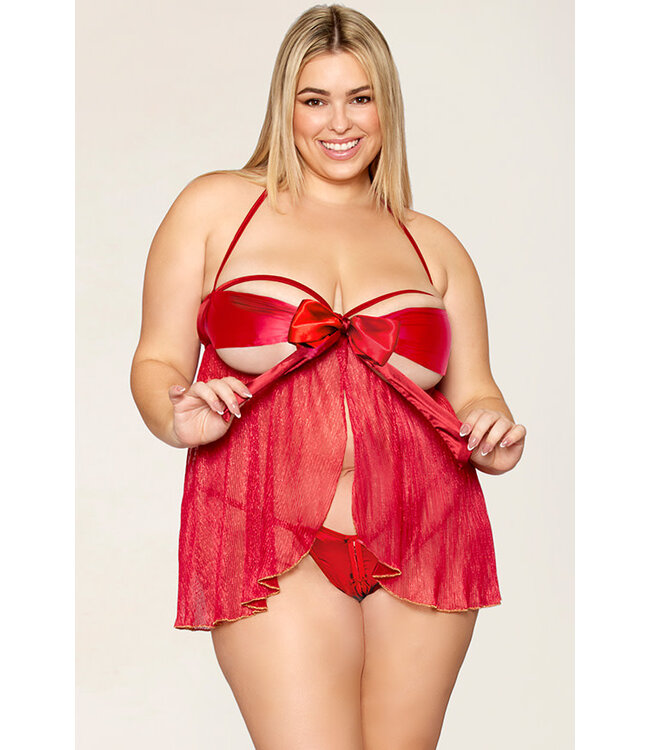Zoey Plus Red Babydoll 13088X Queen