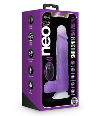 Neo Elite Encore 8in Silicone Vibrator Dildo Purple