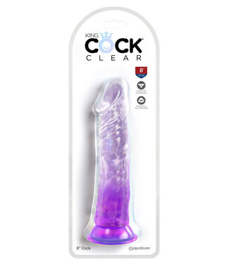 King Cock Clear 8in Purple