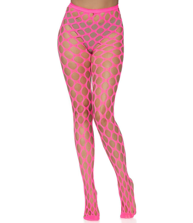 Neon Pink Ivy Pothole Net Tights 9331 One Size