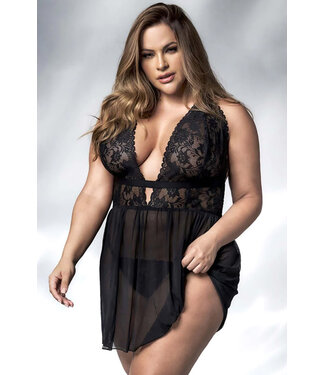 Leah Plus Black Babydoll 7500X