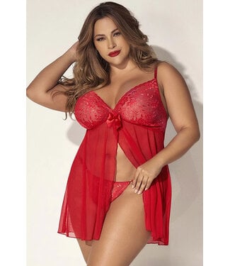 Wren Plus Red Babydoll 7501X