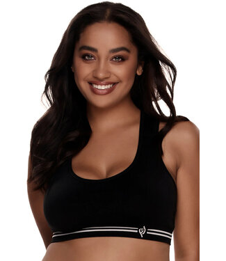 Felina EnergyX Racerback Scoop Neck Black Sports Bra 270157 - Karnation  Intimate Apparel Inc.