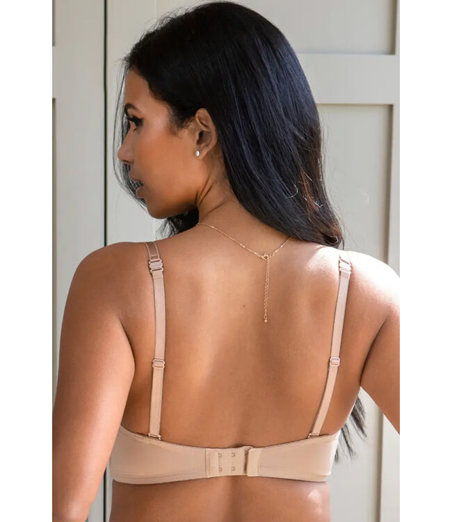 Pour Moi Definitions U Wire Plunge Low Back Push Up Multiway Sand Bra 96014