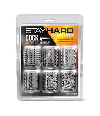 Blush Stay Hard Cock Sleeve Kit Clear Box of 6