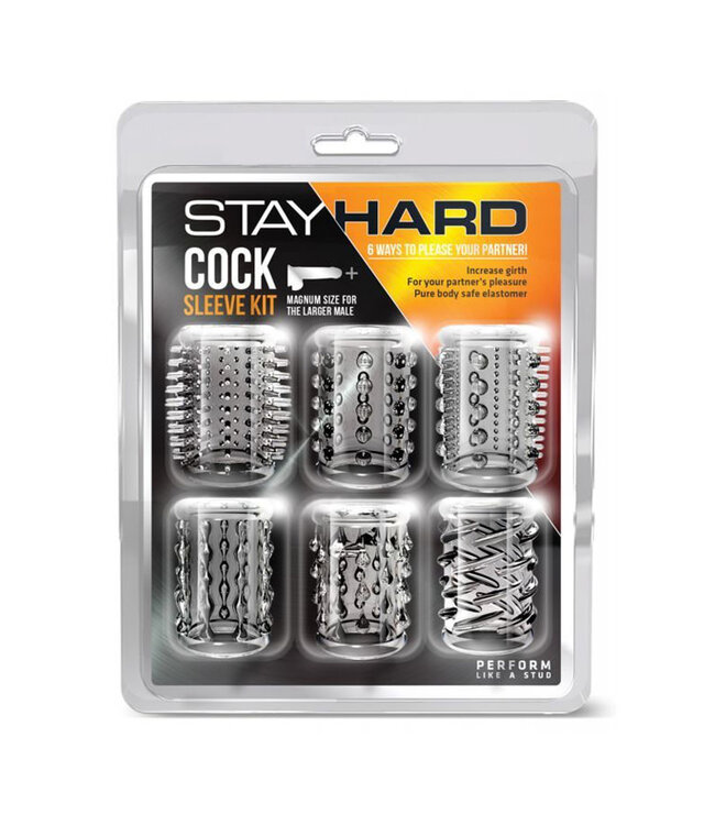 Blush Stay Hard Cock Sleeve Kit Clear Box of 6