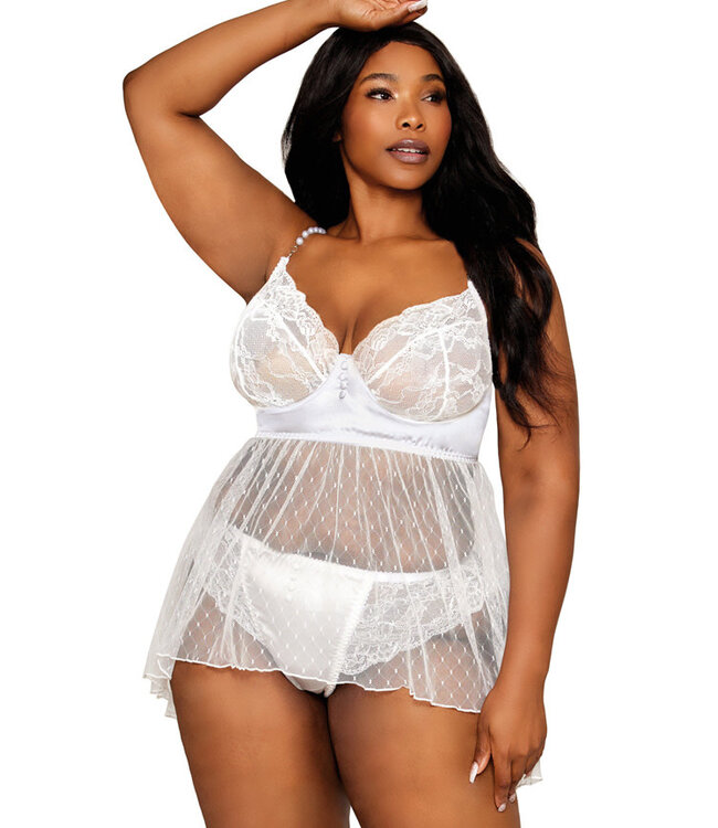 Jenelle Plus White Babydoll 13259X