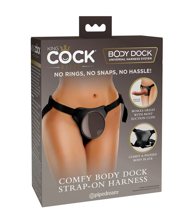 King Cock Elite Comfy Body Dock Strap-On Harness Black