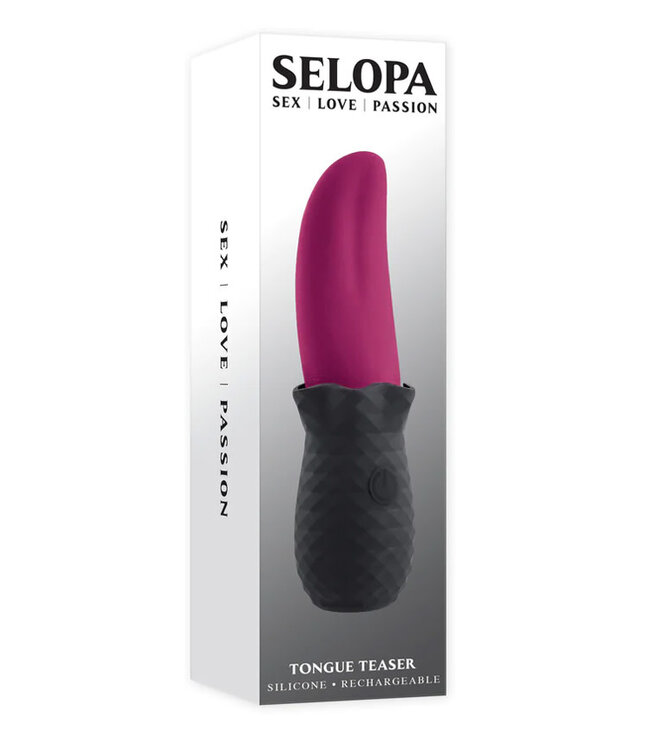 Selopa Tongue Teaser Vibe Rechargeable Silicone Pink Black