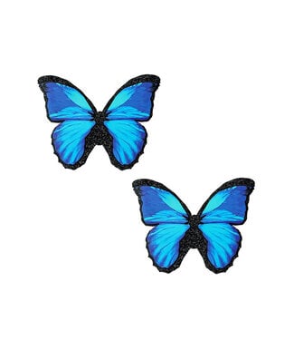 Neva Nude Butterfly Blue/Black Glitter Pasties