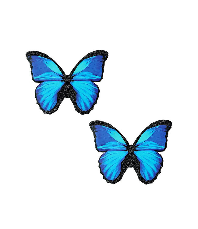 Neva Nude Butterfly Blue/Black Glitter Pasties