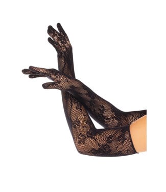 Black Lace Opera Length Gloves 2033