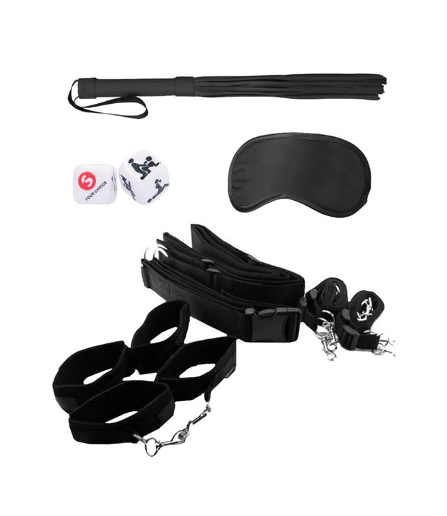 Ouch! Black & White Bondage Belt Restraint System Black