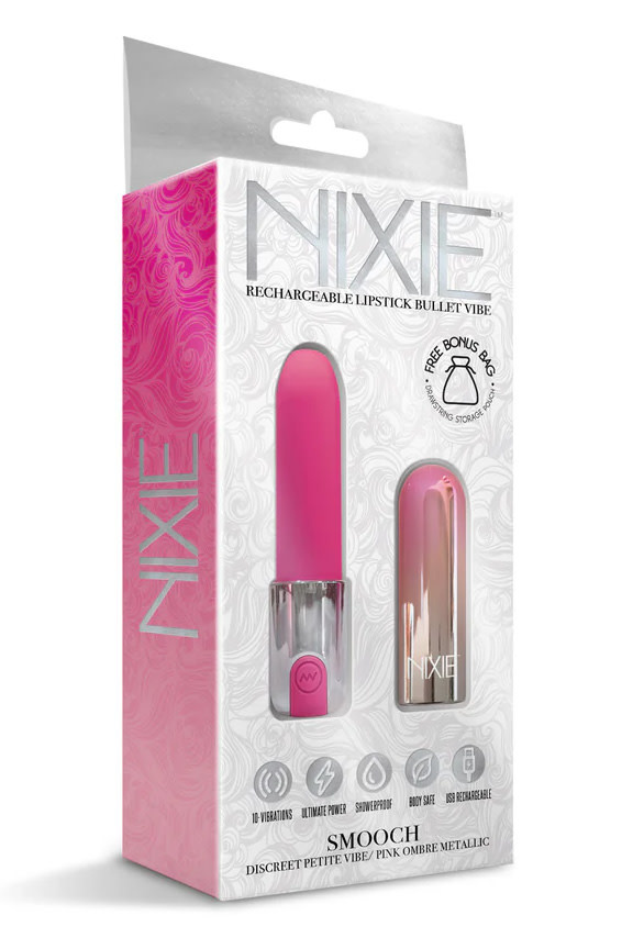 Nixie Smooch Rechargeable Lipstick Bullet Vibrator Pink Ombre - Karnation  Intimate Apparel Inc.