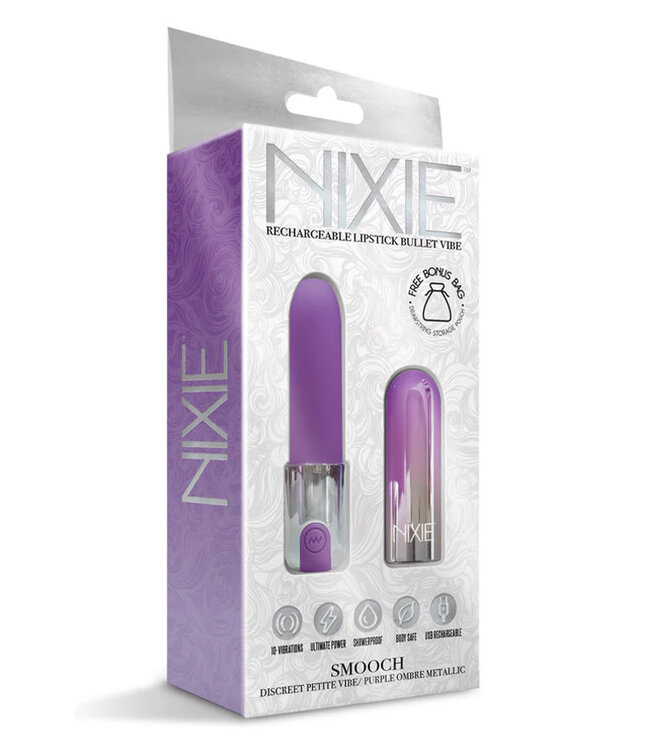 Nixie Smooch Rechargeable Lipstick Vibrator Purple Ombre