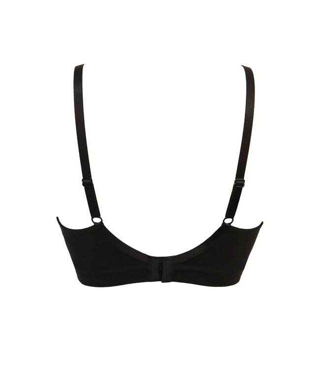 Pour Moi Twist Cotton Soft Non Wired Black Bra 14601