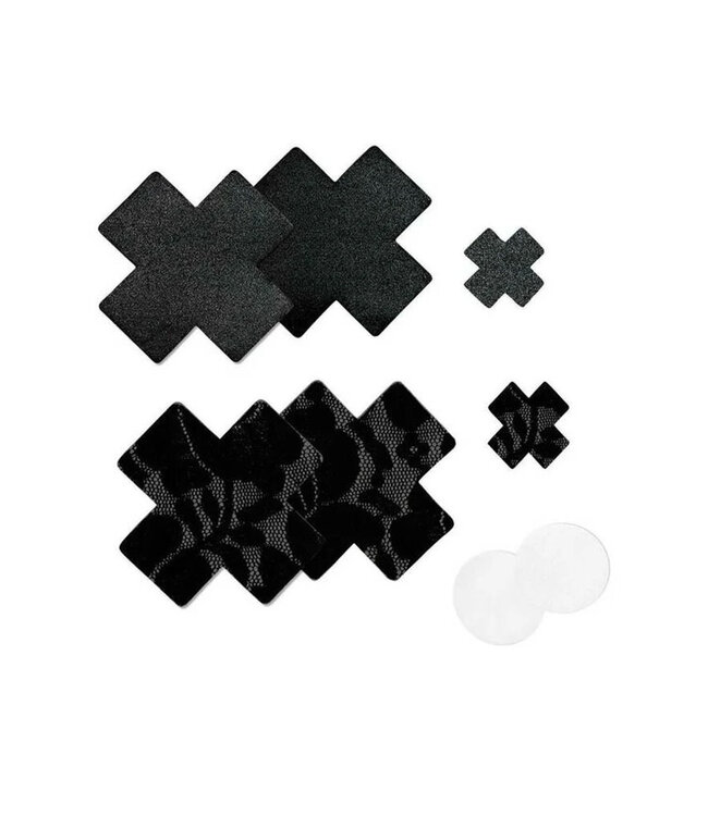 Nippies Basic Black Crosses Pasties Size C