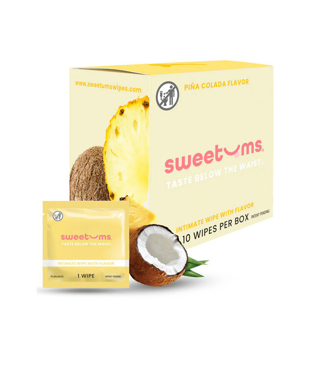 Sweetums Intimate Wipes Pina Colada Flavor 10-Pack