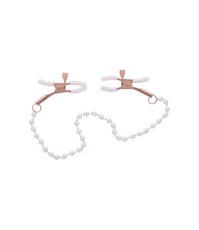 Sportsheets Sex & Mischief Peaches 'n Cream Pearl Nipple Clamps