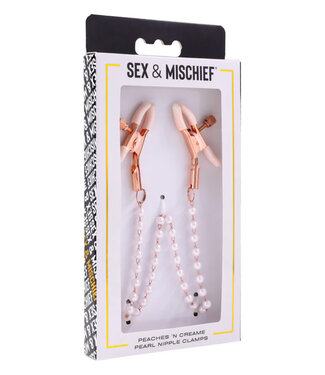 Sportsheets Sex & Mischief Peaches 'n Cream Pearl Nipple Clamps